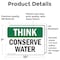 Signmission Conserve Water, 10 in W x Rectangle, Vinyl Decal OS-2PACK-TS-D-710-L-11821 - alternate 6